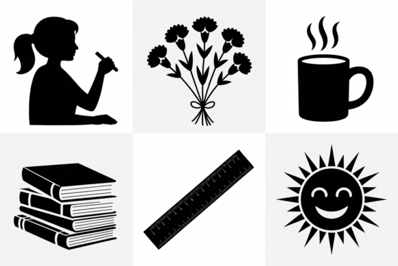 A Designer's Take on Student Teacher School Icons Clipart
