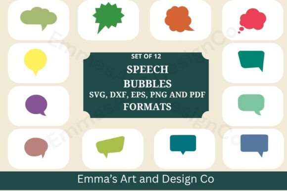 A Designer's Take on the 12 Speech Bubbles SVG Bundle