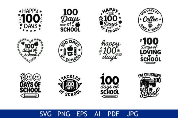 A Designer’s Take on the 100 Days School Graphic Bundle
