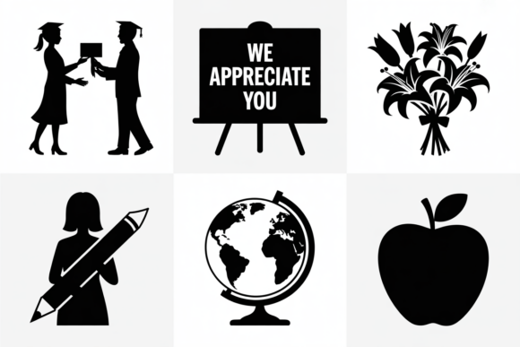 An Embroidery Designer's Take on Appreciation Teacher Icons