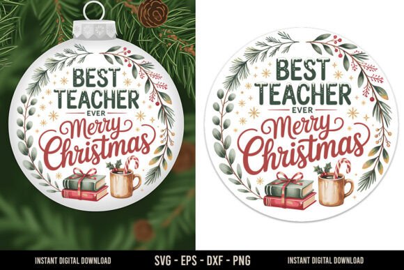 Best Teacher Ever: A Heartfelt Christmas Embroidery Design