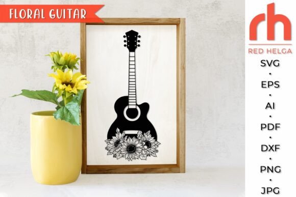 Floral Guitar SVG: A Charming Embroidery Design
