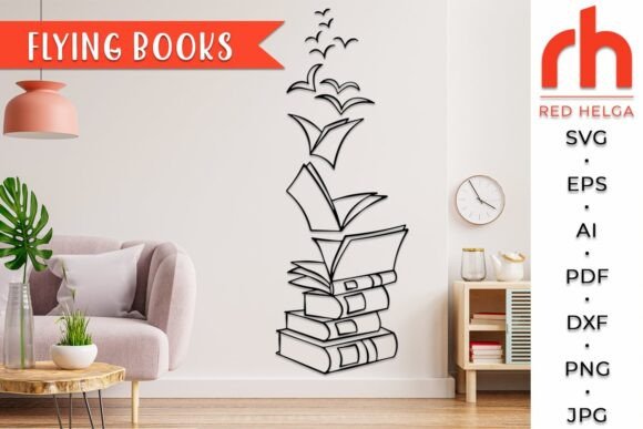 Flying Books SVG and Stack of Books DXF: A Designer's Review