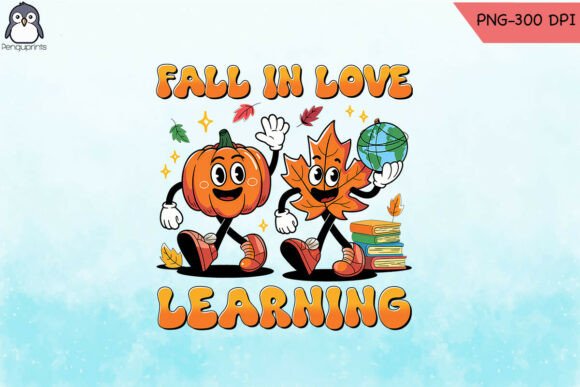 Retro Teacher Fall in Love Autumn Embroidery