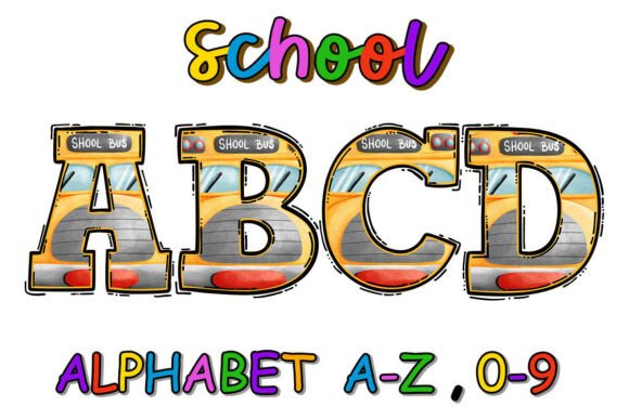 School Bus Alphabet: A Charming Embroidery Design