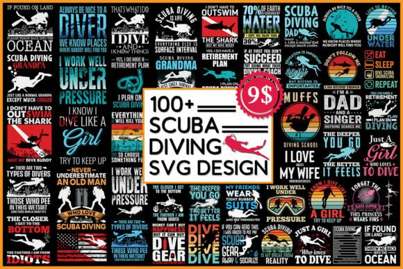 Scuba Diving SVG Bundle for Embroidered Projects