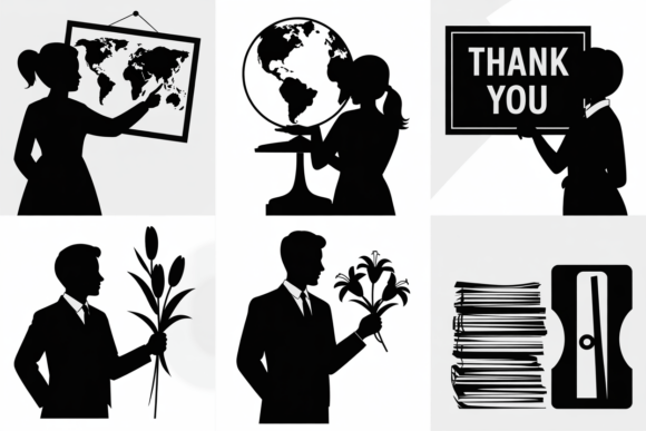 Why This Teacher Silhouette Clipart Works for Embroidered Projects